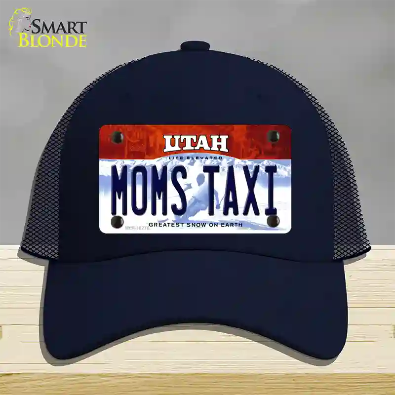 Moms Taxi Utah Novelty License Plate Hat Mesh / Navy