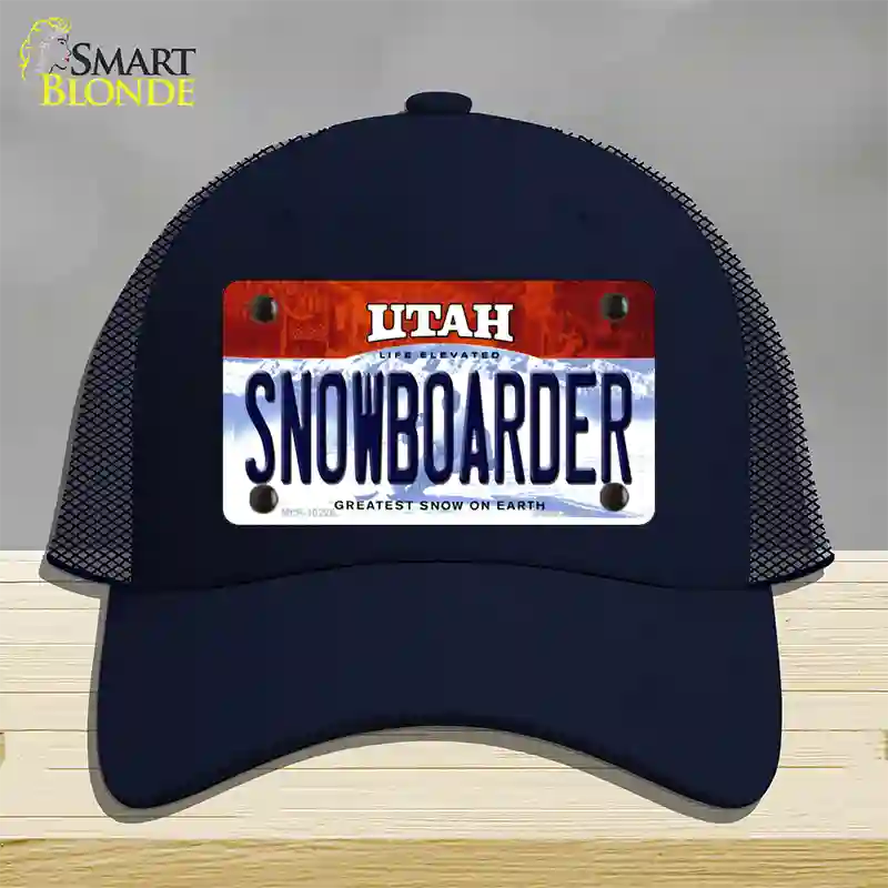 Snowboarder Utah Novelty License Plate Hat Mesh / Navy