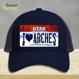 I Love Arches Utah Novelty License Plate Hat Mesh / Navy