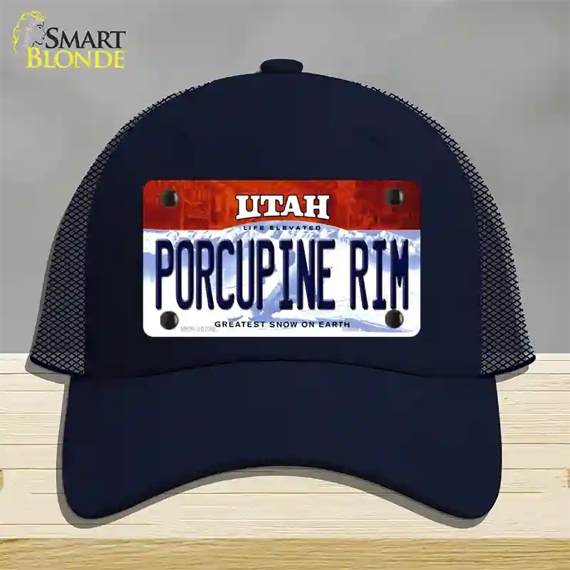 Porcupine Rim Utah Novelty License Plate Hat Mesh / Navy