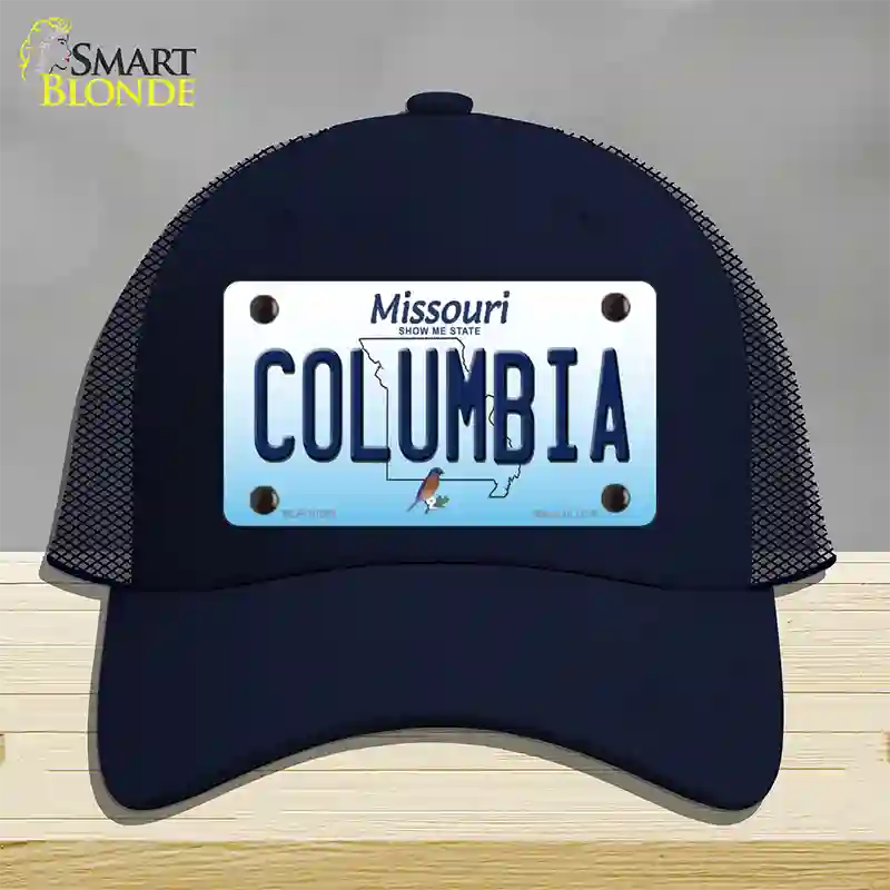 Columbia Missouri Novelty License Plate Hat Mesh / Navy