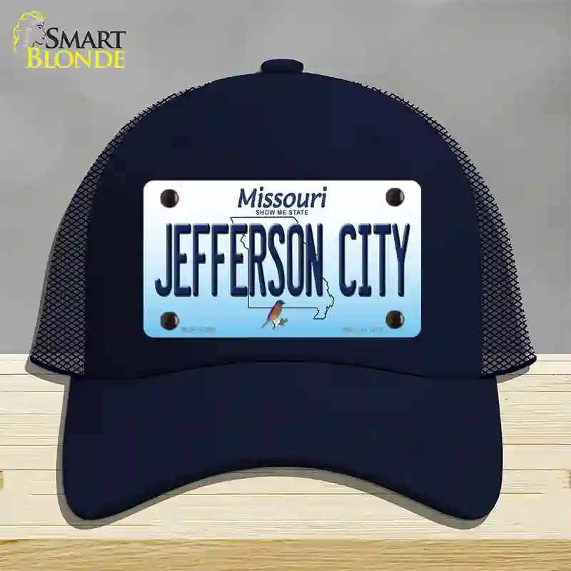 Jefferson City Missouri Novelty License Plate Hat Mesh / Navy