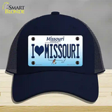 I Love Missouri Novelty License Plate Hat Mesh / Navy