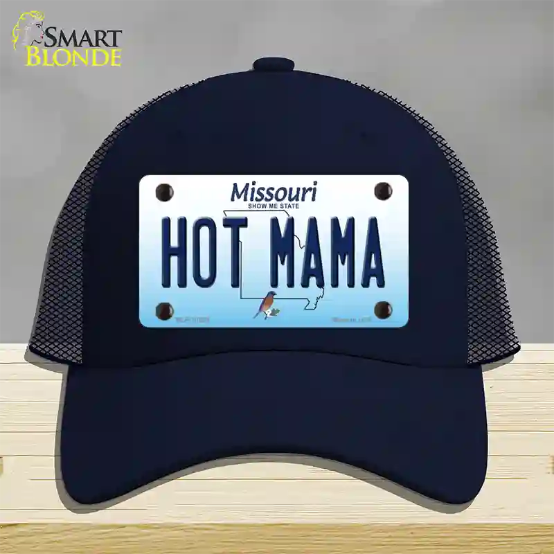 Hot Mama Missouri Novelty License Plate Hat Mesh / Navy