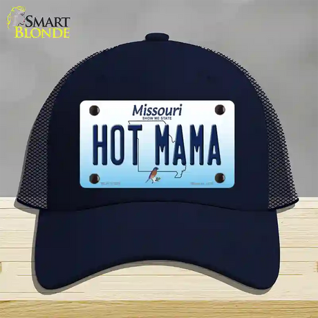 Hot Mama Missouri Novelty License Plate Hat Mesh / Navy