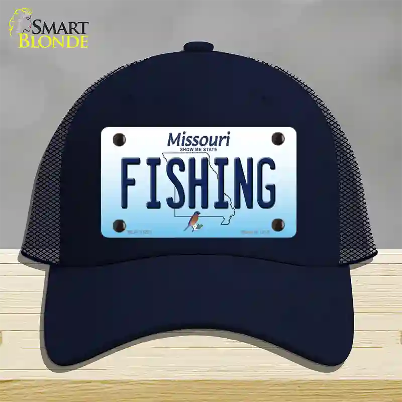 Fishing Missouri Novelty License Plate Hat Mesh / Navy