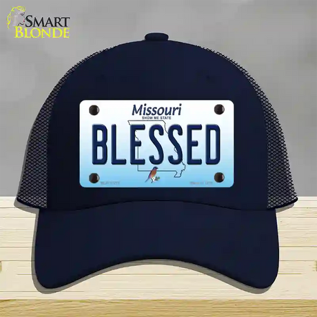 Blessed Missouri Novelty License Plate Hat Mesh / Navy