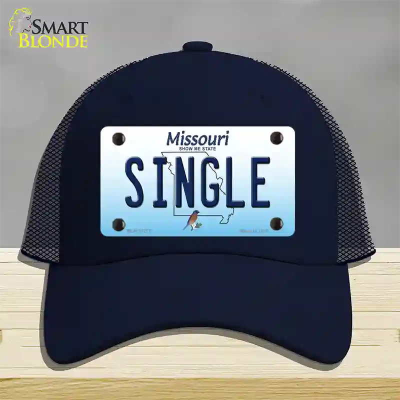 Single Missouri Novelty License Plate Hat Mesh / Navy