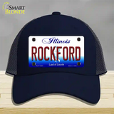 Rockford Illinois Novelty License Plate Hat Mesh / Navy