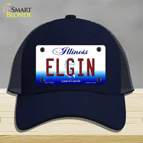 Elgin Illinois Novelty License Plate Hat Mesh / Navy