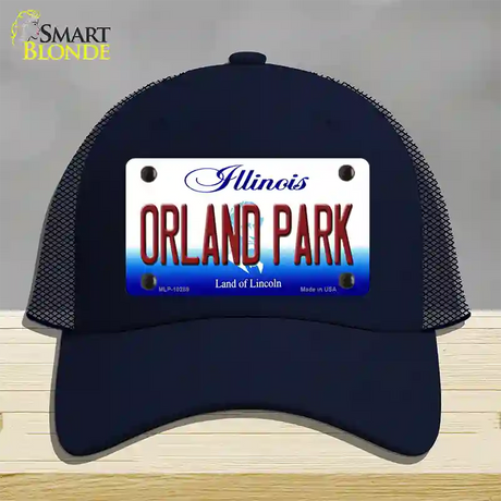 Orland Park Illinois Novelty License Plate Hat Mesh / Navy