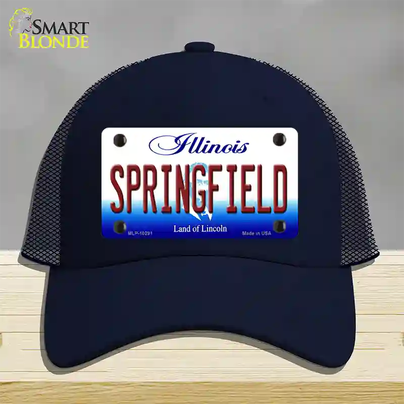 Springfield Illinois Novelty License Plate Hat Mesh / Navy