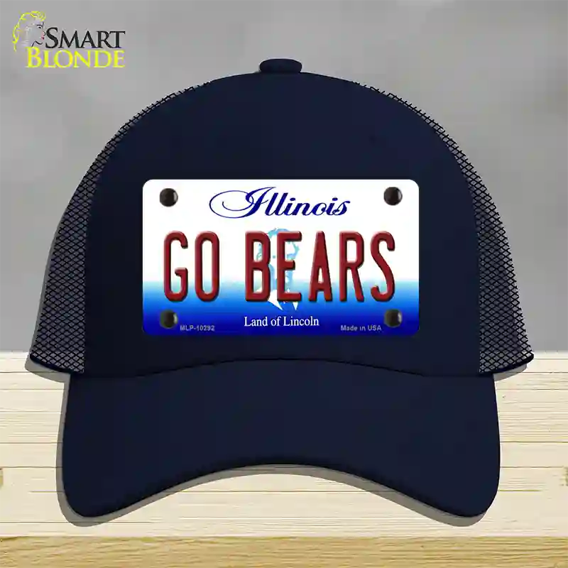 Go Bears Illinois Novelty License Plate Hat Mesh / Navy