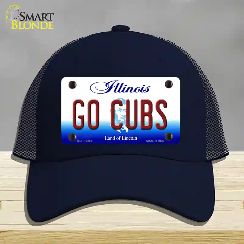 Go Cubs Illinois Novelty License Plate Hat Mesh / Navy