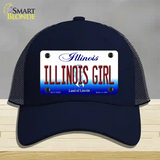 Illinois Girl Illinois Novelty License Plate Hat Mesh / Navy