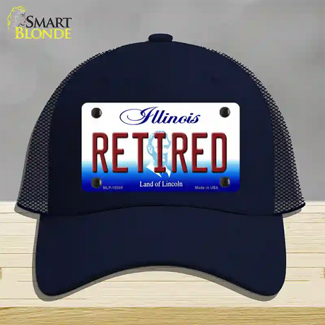 Retired Illinois Novelty License Plate Hat Mesh / Navy