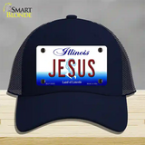 Jesus Illinois Novelty License Plate Hat Mesh / Navy