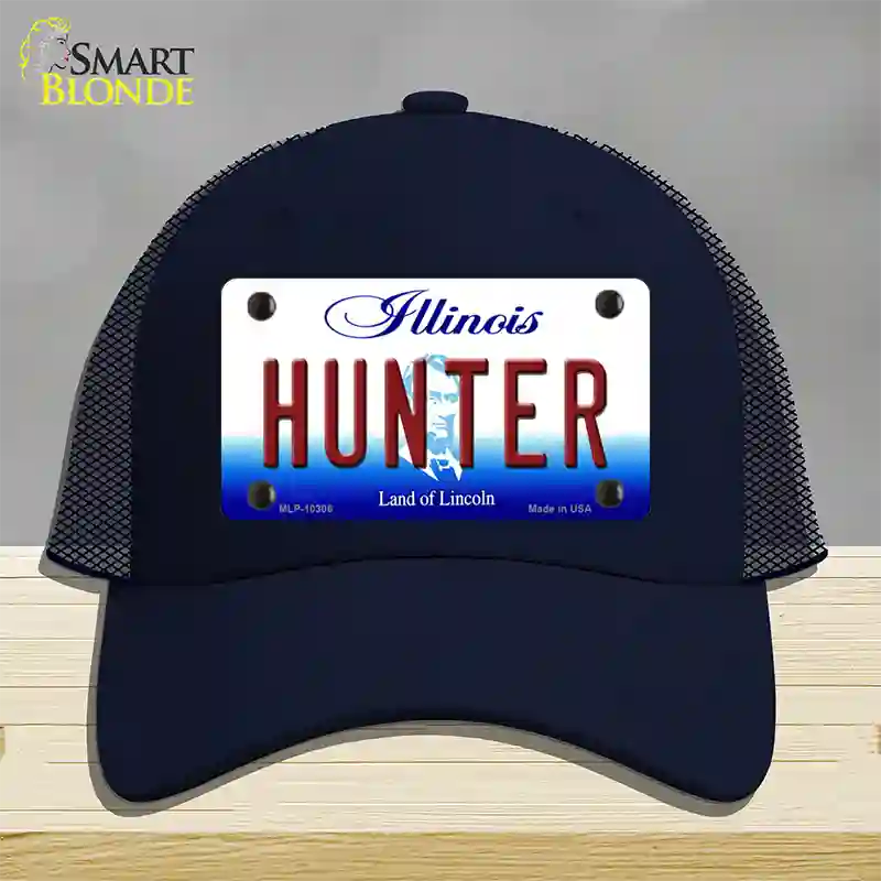 Hunter Illinois Novelty License Plate Hat Mesh / Navy