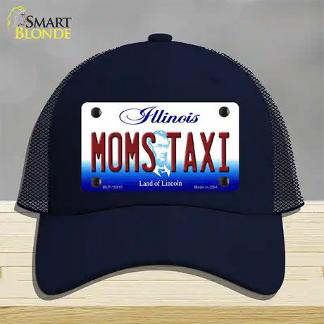 Moms Taxi Illinois Novelty License Plate Hat Mesh / Navy