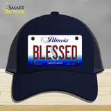 Blessed Illinois Novelty License Plate Hat Mesh / Navy