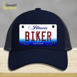 Biker Illinois Novelty License Plate Hat Mesh / Navy