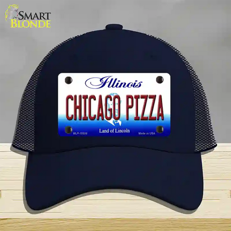 Chicago Pizza Illinois Novelty License Plate Hat Mesh / Navy