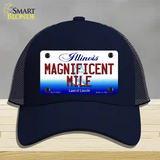 Magnificent Mile Illinois Novelty License Plate Hat Mesh / Navy