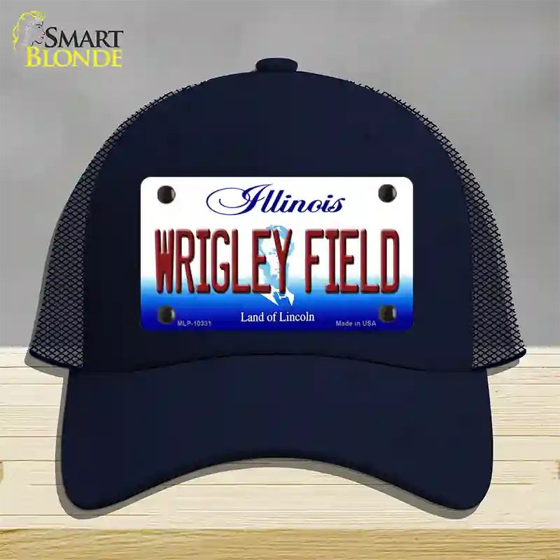 Wrigley Field Illinois Novelty License Plate Hat Mesh / Navy