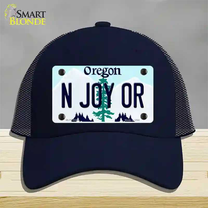 N Joy OR Oregon Novelty License Plate Hat Mesh / Navy