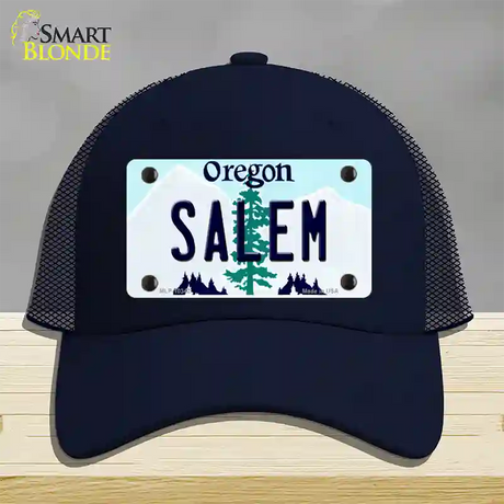 Salem Oregon Novelty License Plate Hat Mesh / Navy