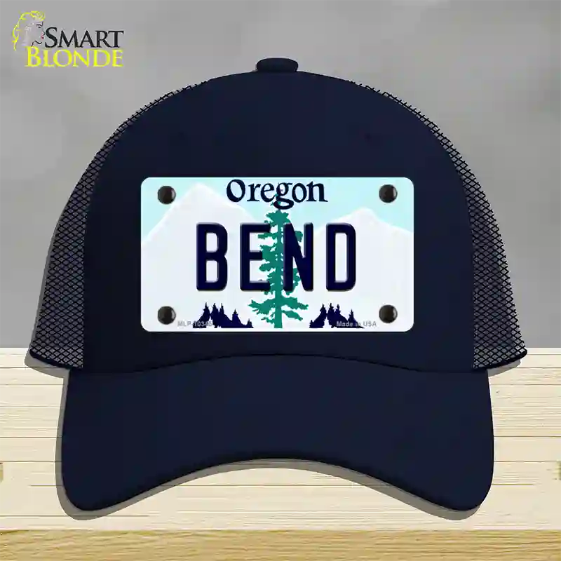 Bend Oregon Novelty License Plate Hat Mesh / Navy