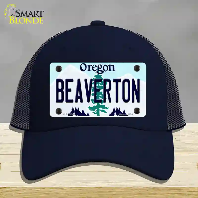 Beaverton Oregon Novelty License Plate Hat Mesh / Navy