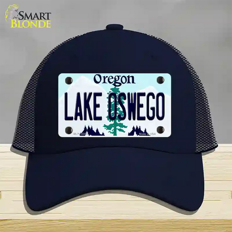 Lake Oswego Oregon Novelty License Plate Hat Mesh / Navy