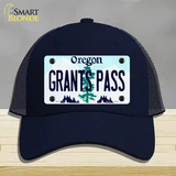 Grants Pass Oregon Novelty License Plate Hat Mesh / Navy