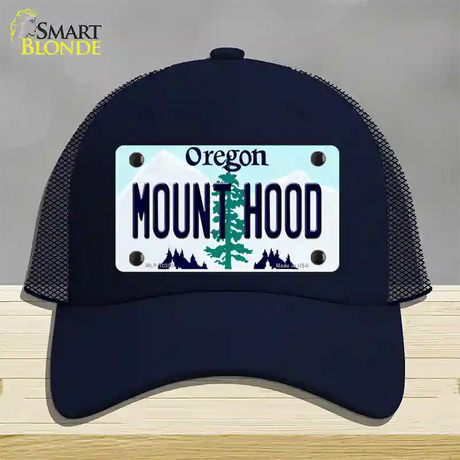 Mount Hood Oregon Novelty License Plate Hat Mesh / Navy