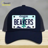 Beavers Oregon Novelty License Plate Hat Mesh / Navy