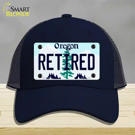 Retired Oregon Novelty License Plate Hat Mesh / Navy