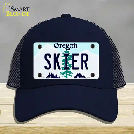 Skier Oregon Novelty License Plate Hat Mesh / Navy