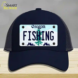 Fishing Oregon Novelty License Plate Hat Mesh / Navy