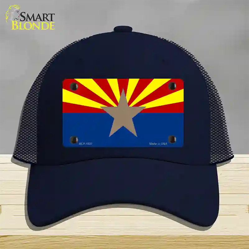 Arizona Big Star State Flag Novelty License Plate Hat Mesh / Navy