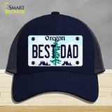 Best Dad Oregon Novelty License Plate Hat Mesh / Navy