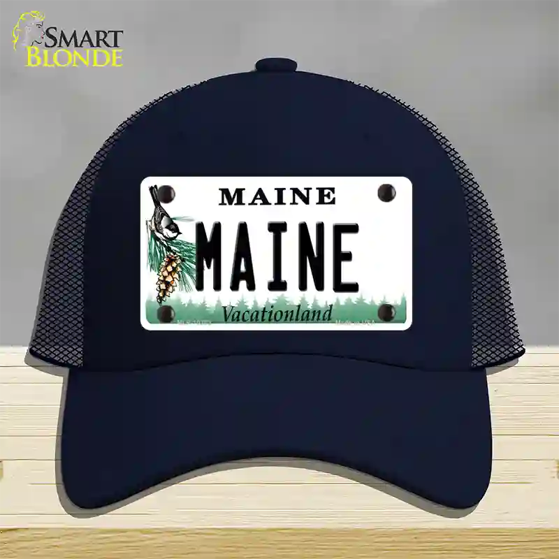 Maine Vacationland Novelty License Plate Hat Mesh / Navy