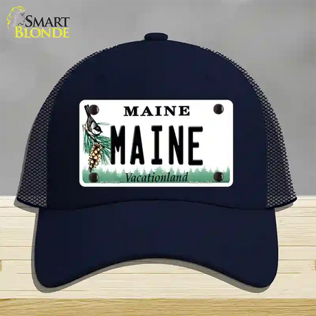 Maine Vacationland Novelty License Plate Hat Mesh / Navy