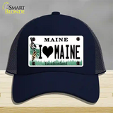 I Love Maine Novelty License Plate Hat Mesh / Navy