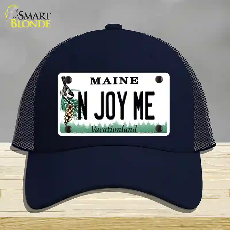 N Joy ME Maine Novelty License Plate Hat Mesh / Navy