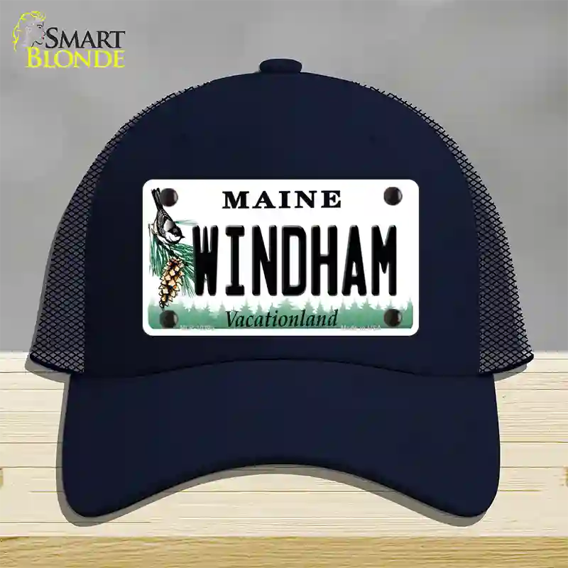 Windham Maine Novelty License Plate Hat Mesh / Navy