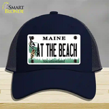 At The Beach Maine Novelty License Plate Hat Mesh / Navy