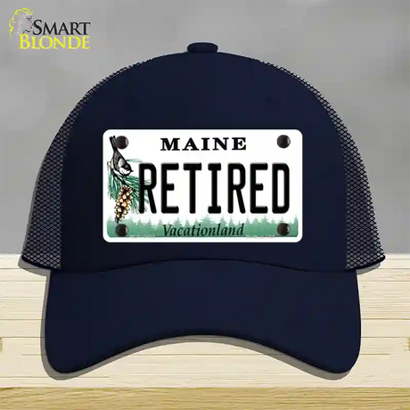 Retired Maine Novelty License Plate Hat Mesh / Navy