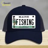 Fishing Maine Novelty License Plate Hat Mesh / Navy