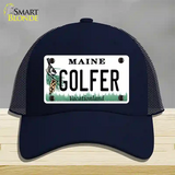 Golfer Maine Novelty License Plate Hat Mesh / Navy